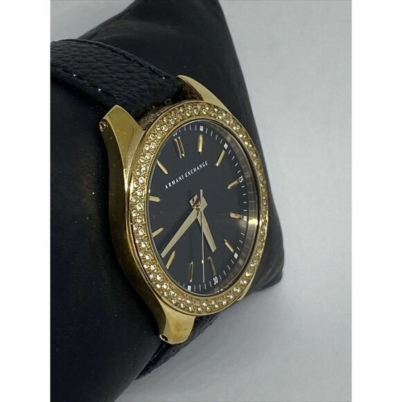 Armani Exchange AX5510 Women's Black Leather Analog Dial Quartz Watch JK235 - Picture 5 of 12